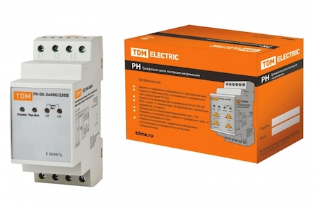 TDM ELECTRIC SQ1504-0009 Реле напряжения 3ф серии РН 05-3х400/230В TDM